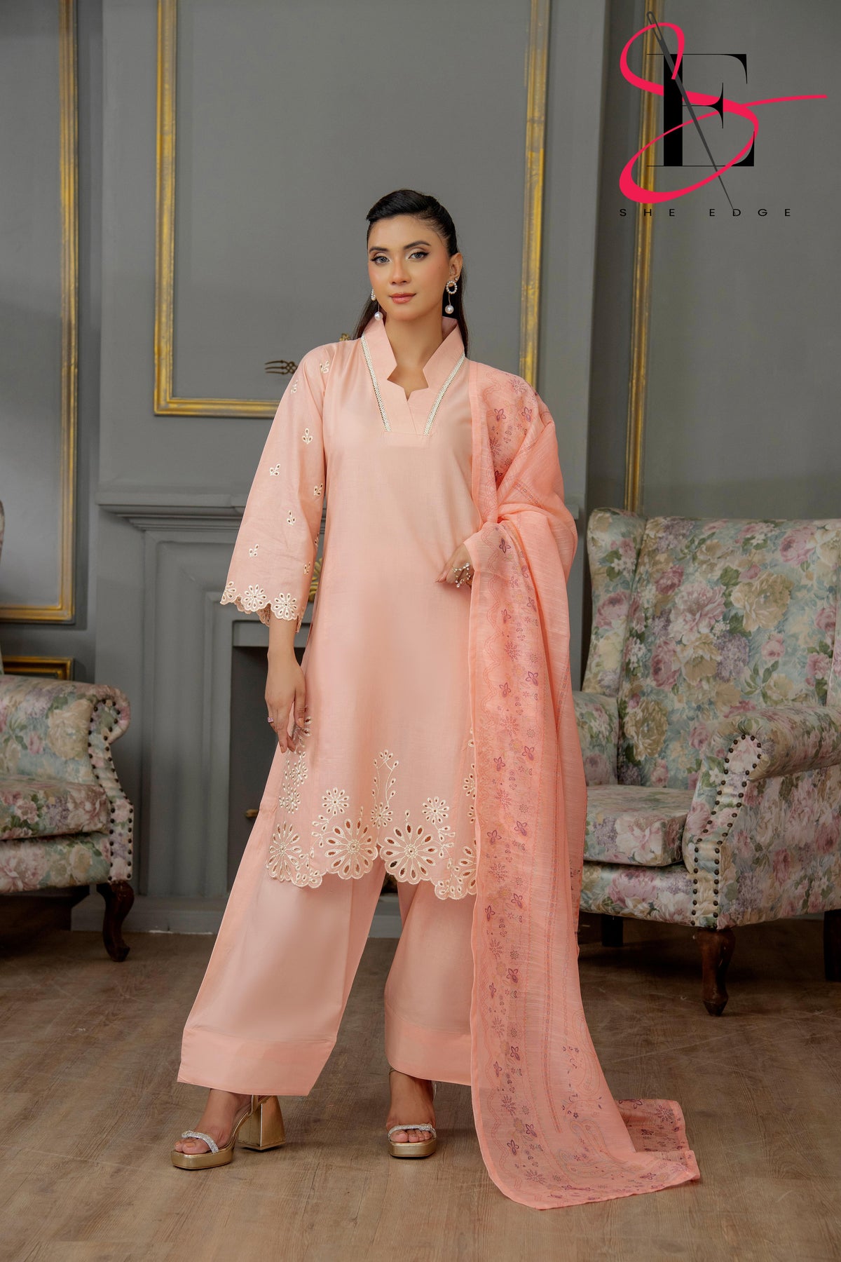 Three Piece Festive Stiched Embroidered Suit - Summers 2025