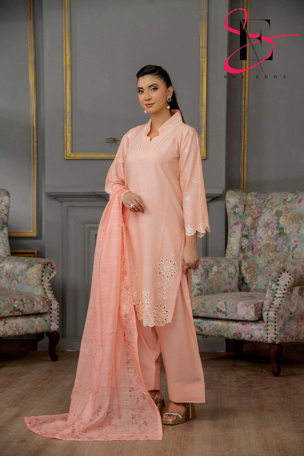 Three Piece Festive Stiched Embroidered Suit - Summers 2025