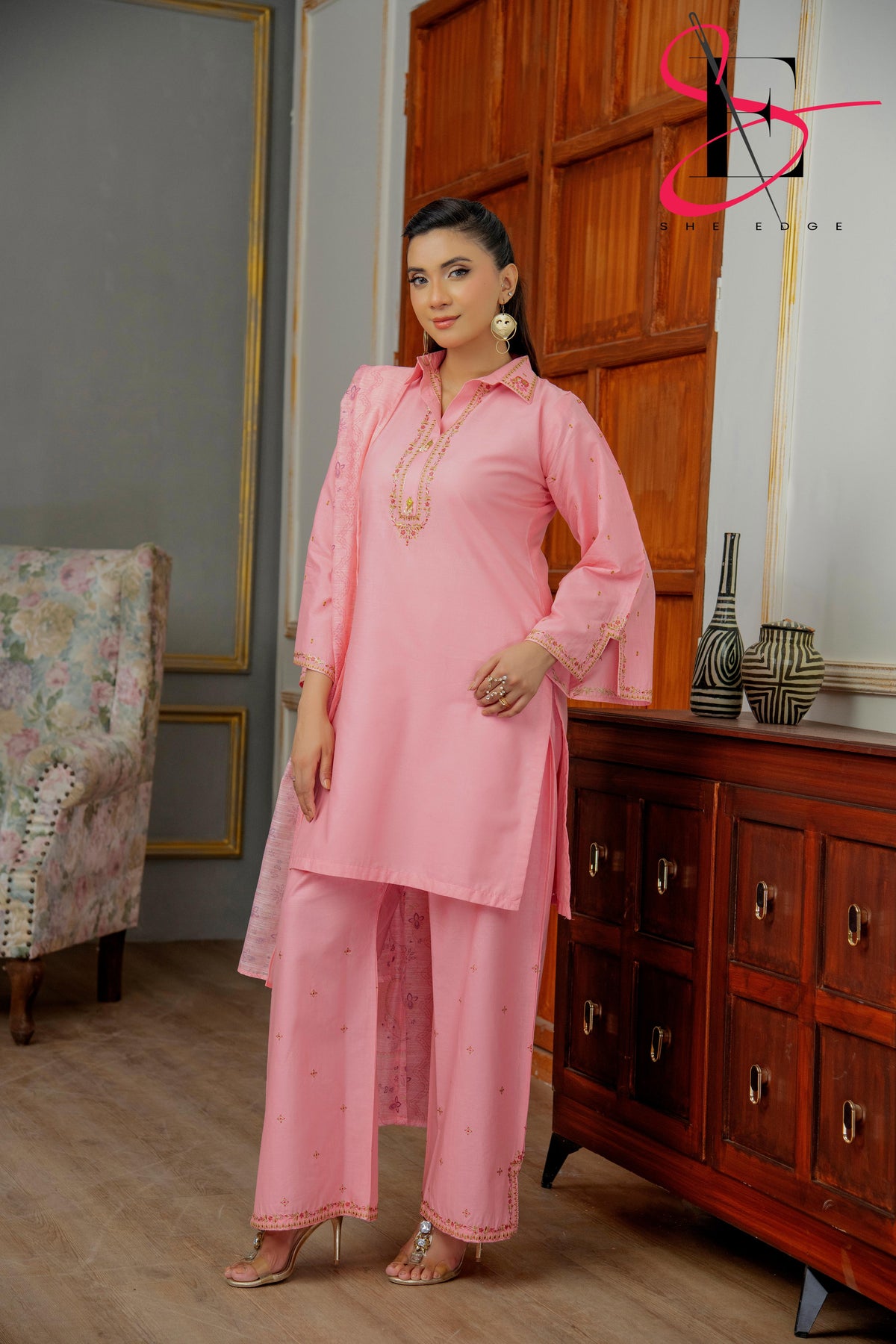 Three Piece Festive Stiched Embroidered Suit - Summers 2025