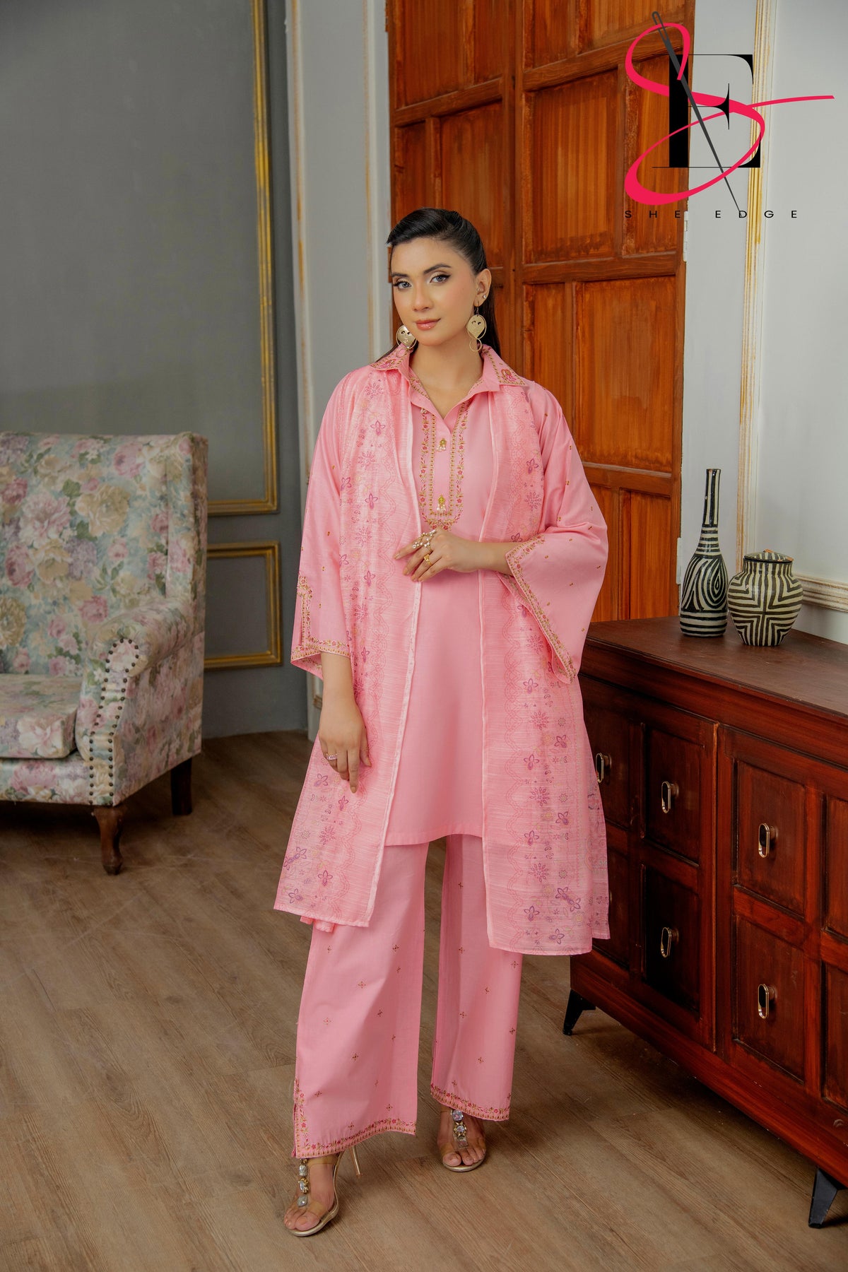 Three Piece Festive Stiched Embroidered Suit - Summers 2025