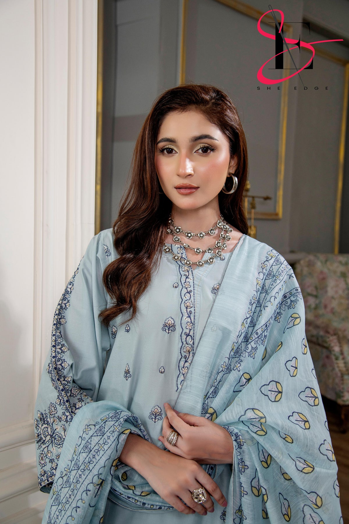 Three Piece Festive Stiched Embroidered Suit - Summers 2025
