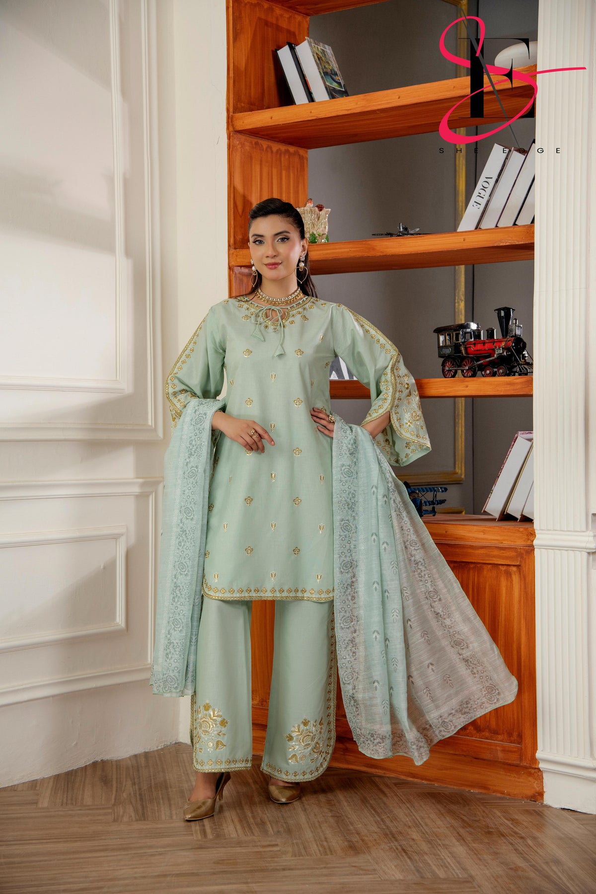 Three Piece Festive Stiched Embroidered Suit - Summers 2025