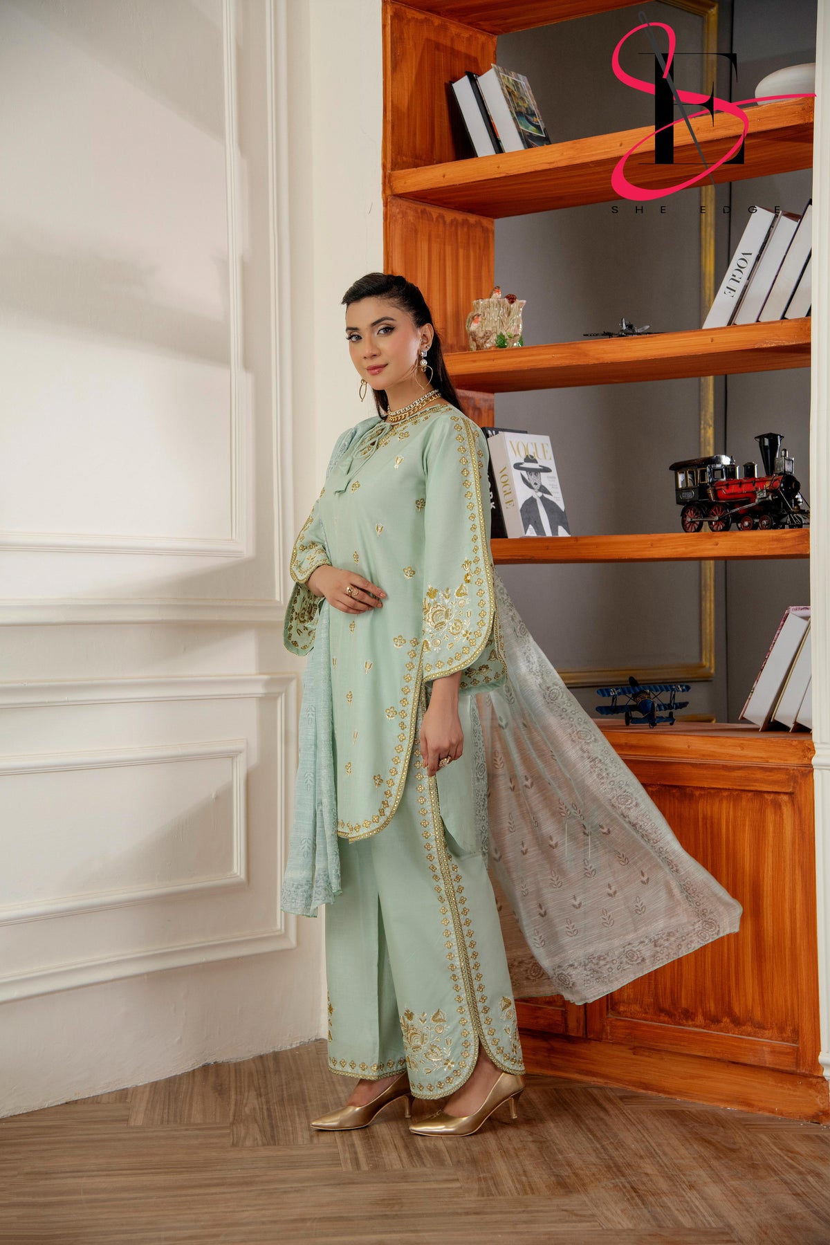 Three Piece Festive Stiched Embroidered Suit - Summers 2025