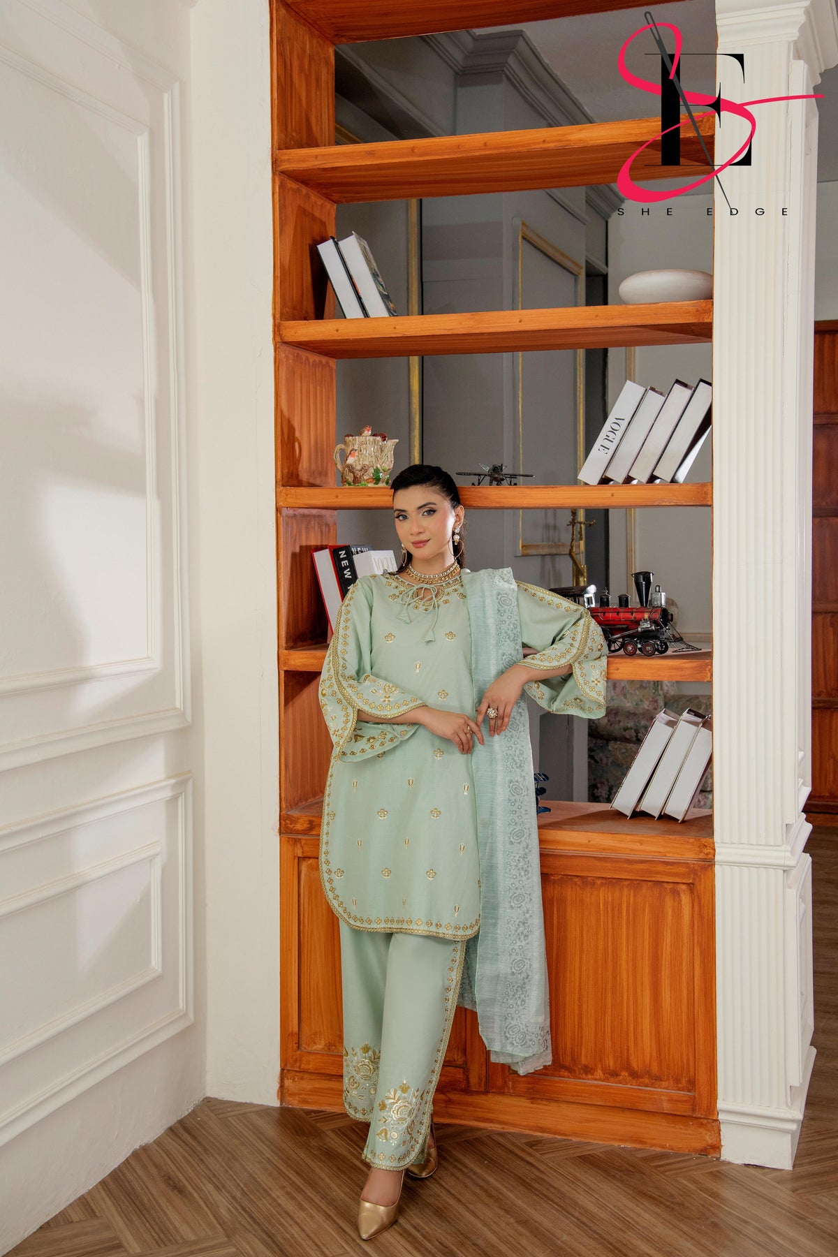 Three Piece Festive Stiched Embroidered Suit - Summers 2025