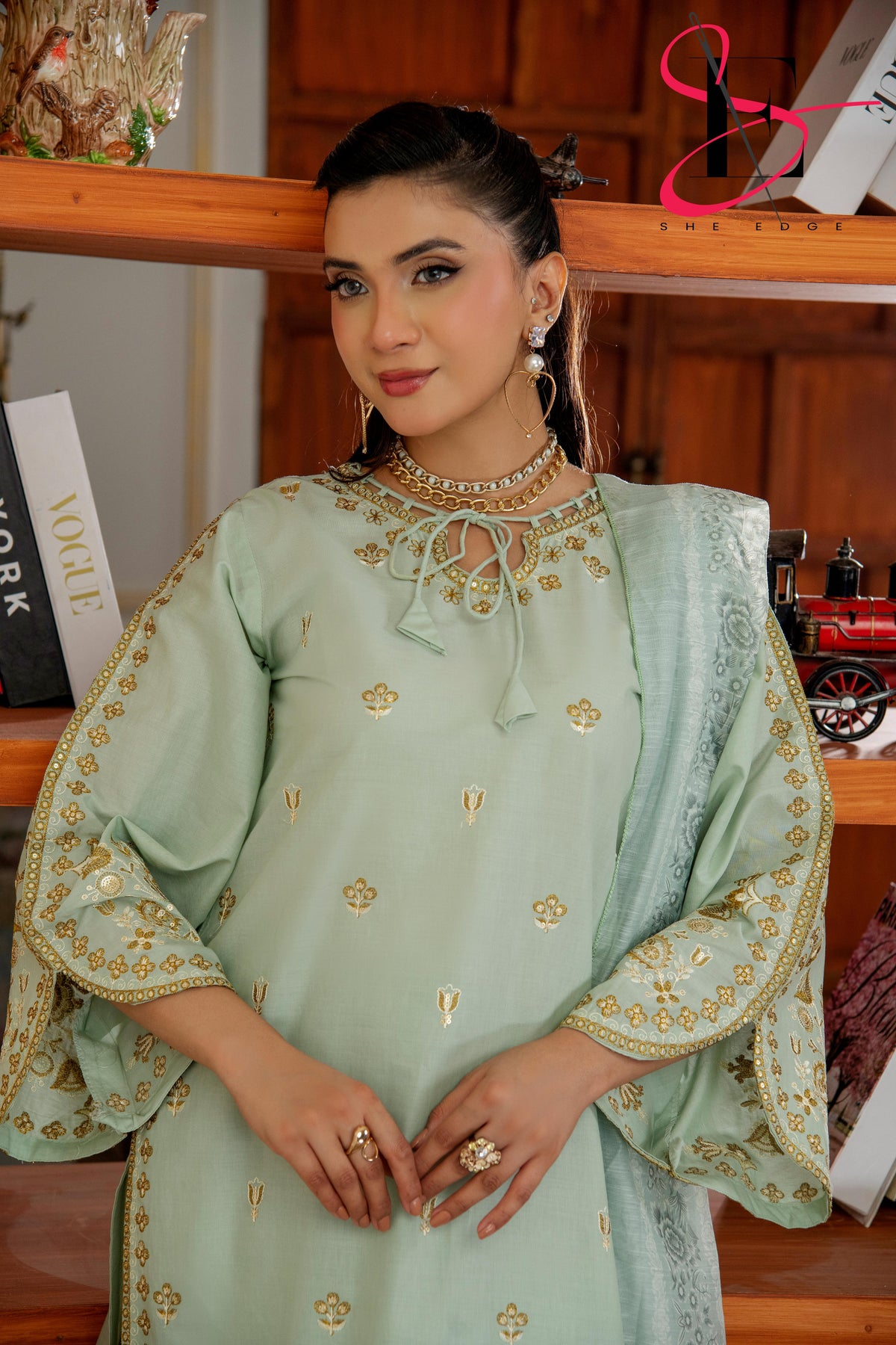 Three Piece Festive Stiched Embroidered Suit - Summers 2025