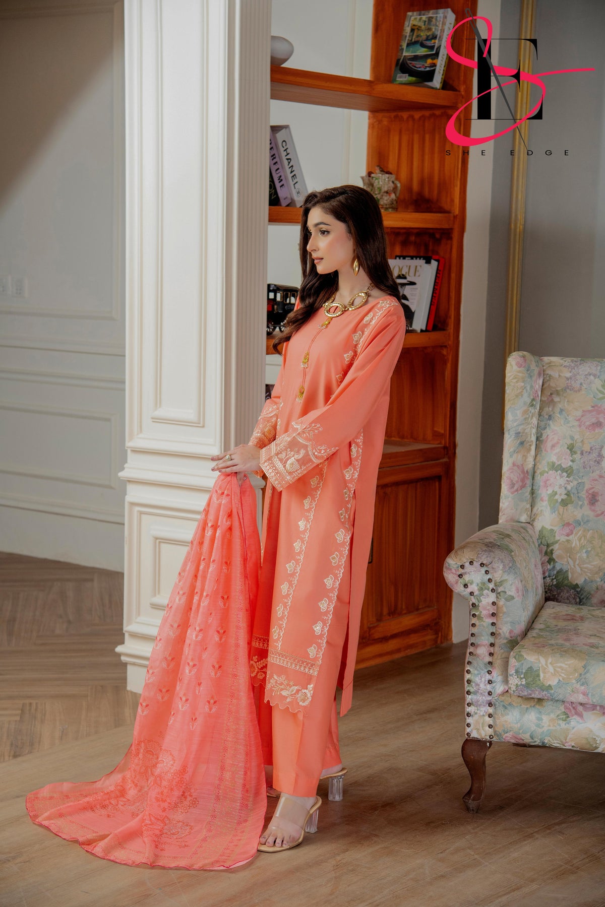 Three Piece Festive Stiched Embroidered Suit - Summers 2025