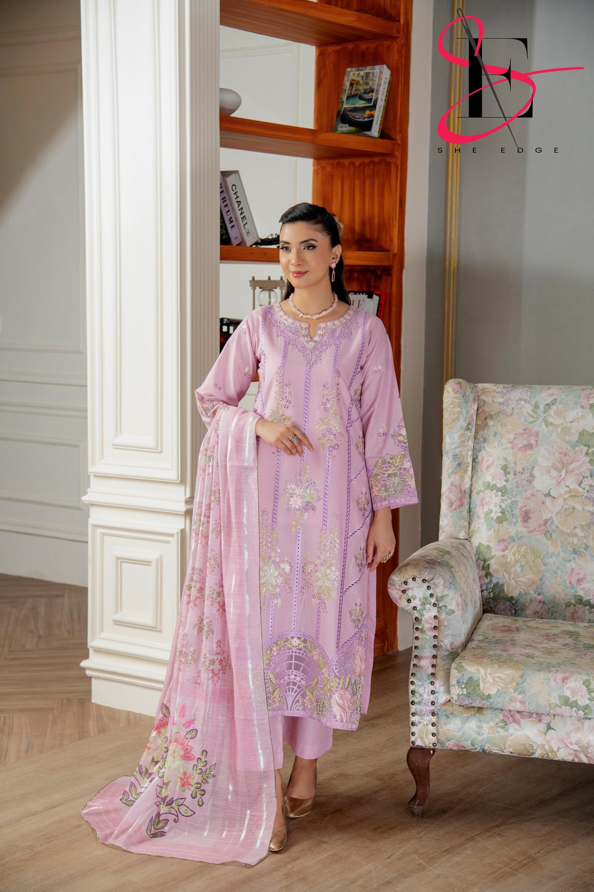 Three Piece Festive Stiched Embroidered Suit - Summers 2025
