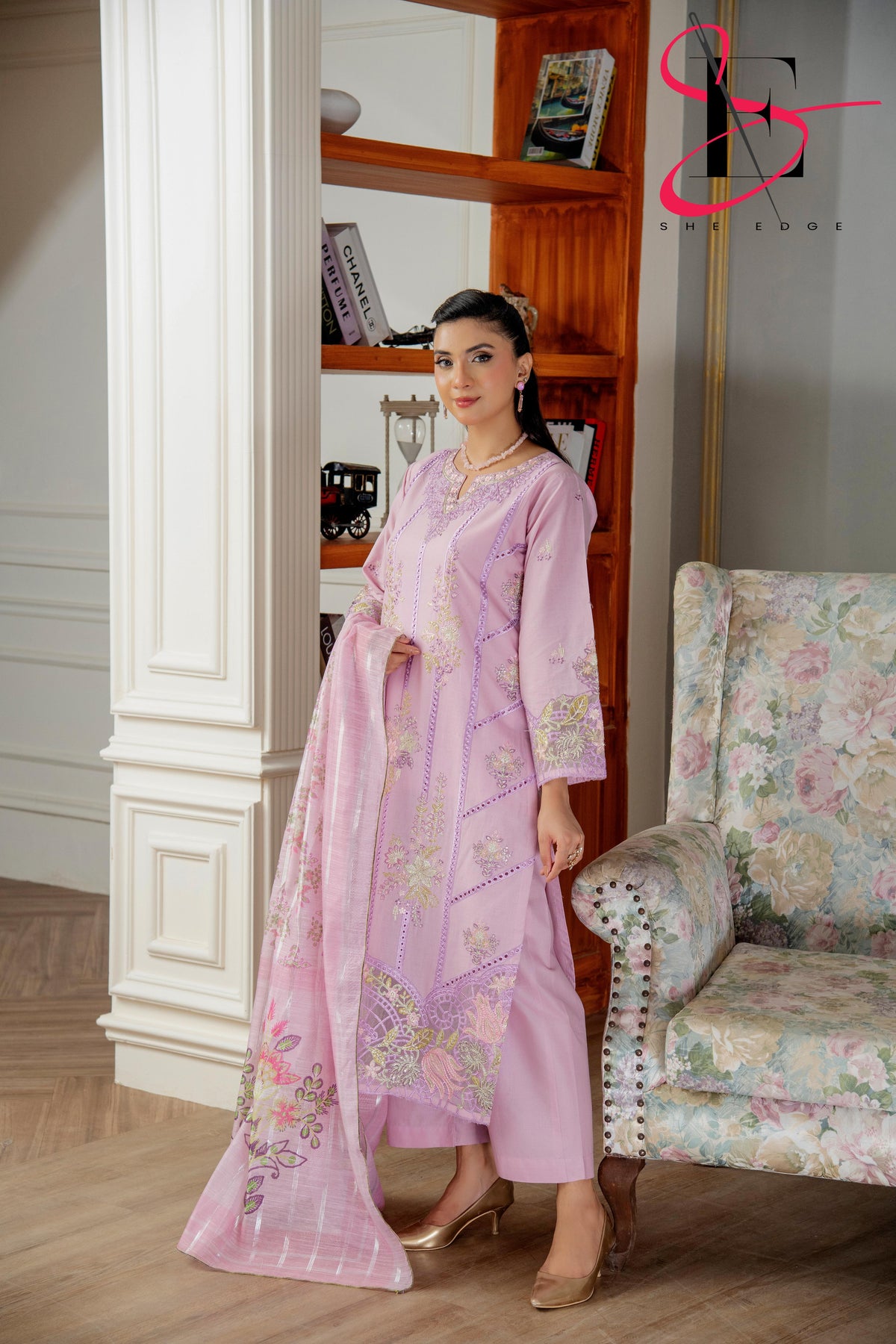 Three Piece Festive Stiched Embroidered Suit - Summers 2025