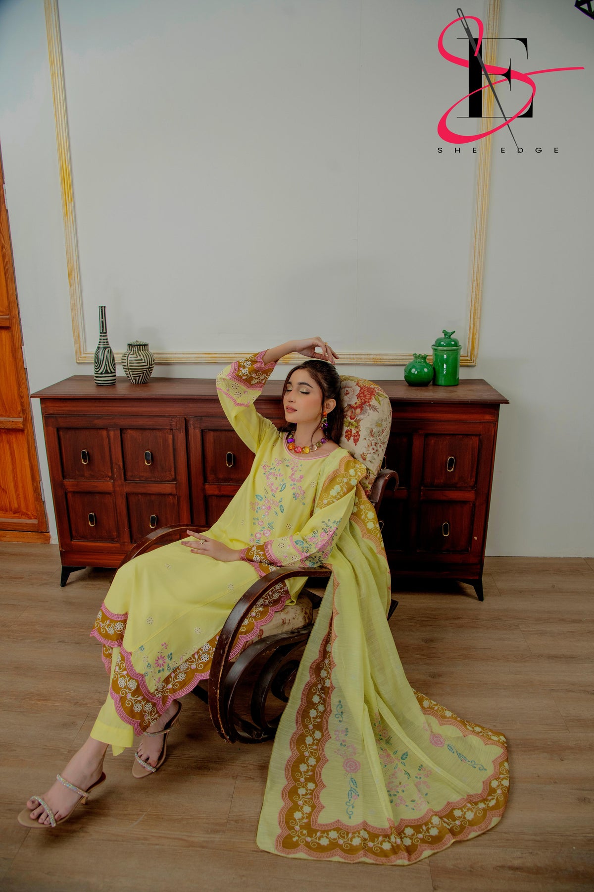 Three Piece Festive Stiched Embroidered Suit - Summers 2025