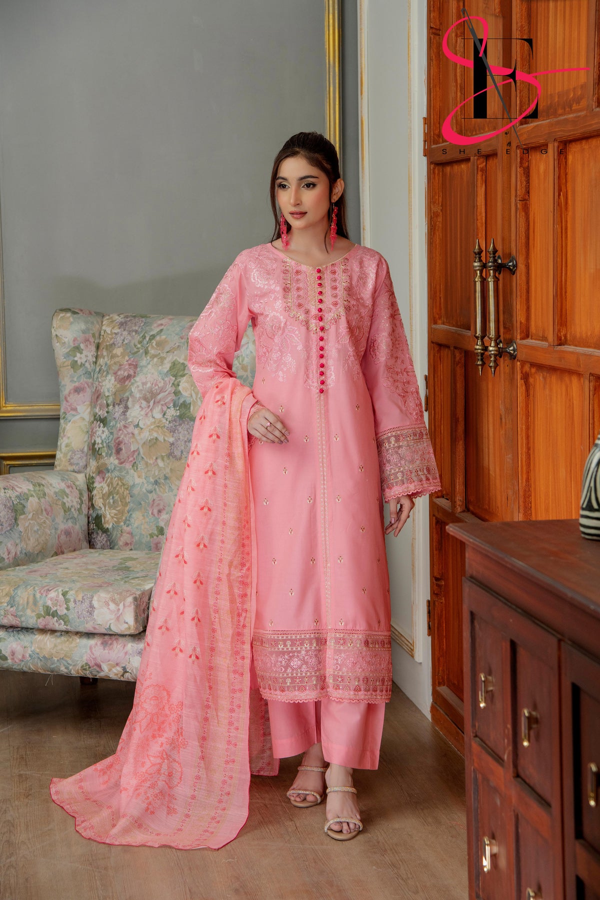 Three Piece Festive Stiched Embroidered Suit - Summers 2025