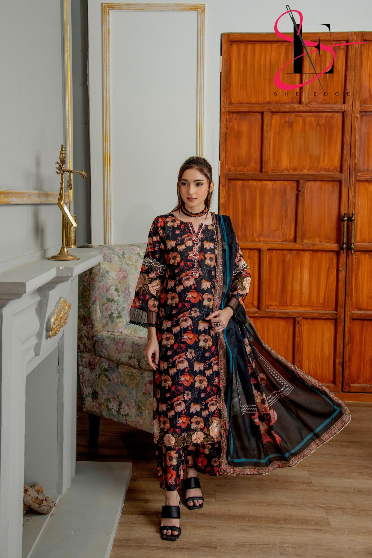 Three Piece Festive Stiched Embroidered Suit - Summers 2025