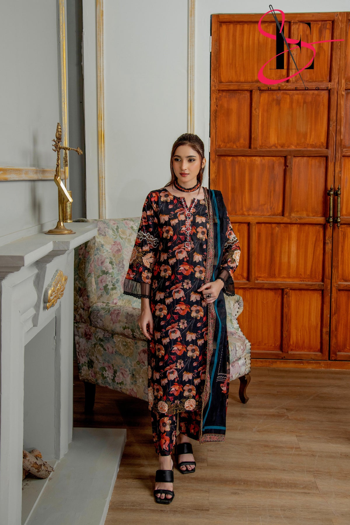 Three Piece Festive Stiched Embroidered Suit - Summers 2025