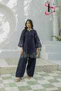 Two Piece Stitched Embroidered Casual Suit - Summers 2025