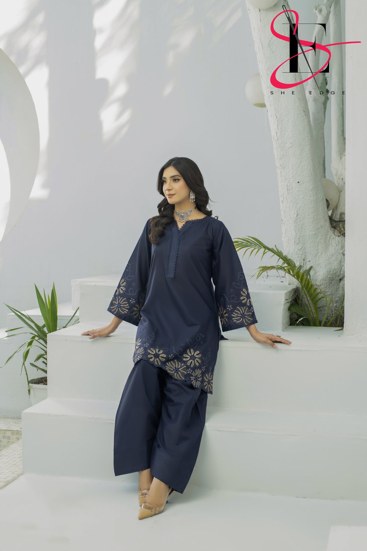 Two Piece Stitched Embroidered Casual Suit - Summers 2025