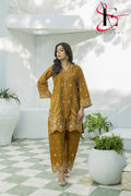 Two Piece Stitched Embroidered Casual Suit - Summers 2025