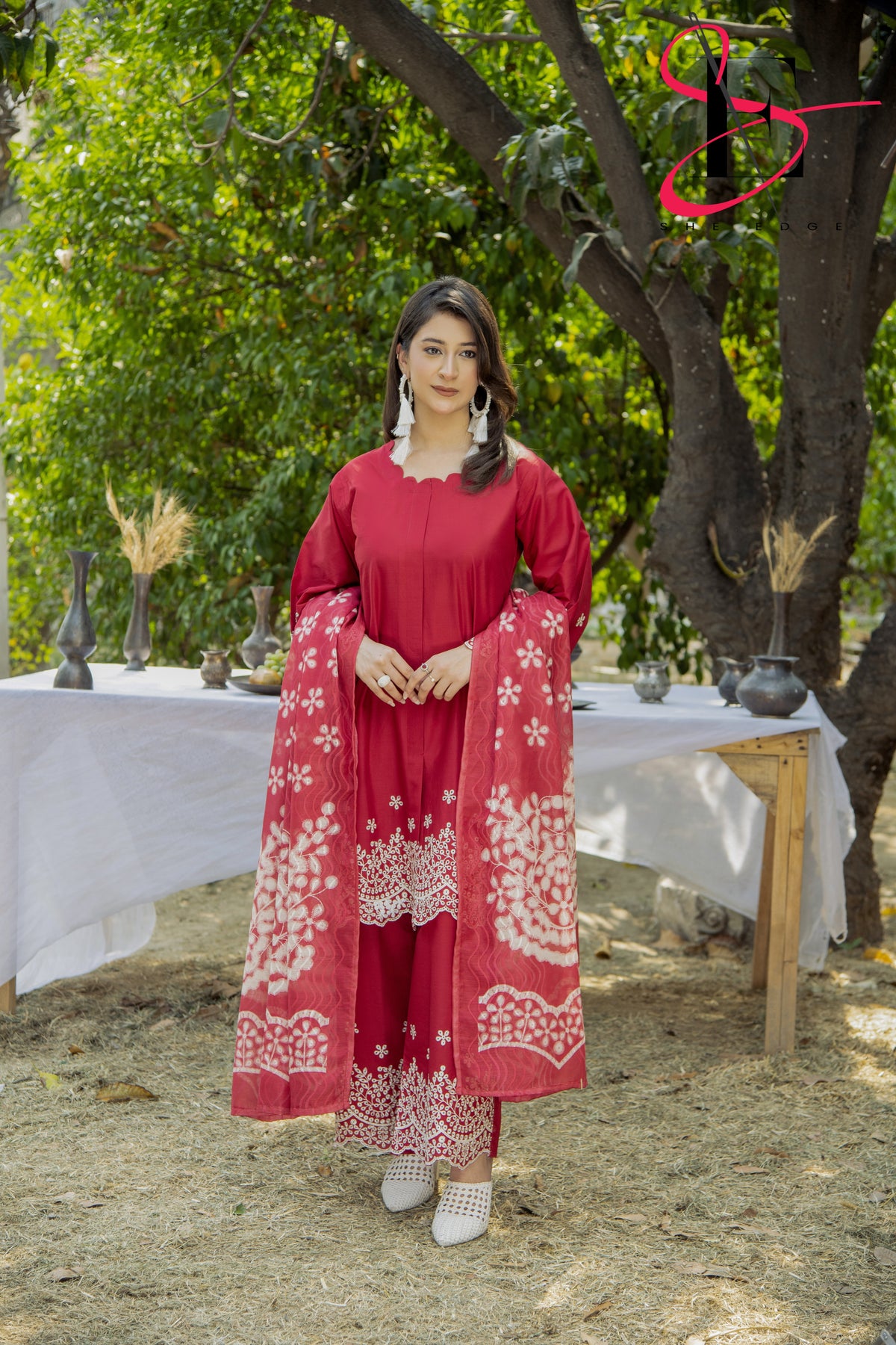 Three Piece Stitched Embroidered Suit - Summers 2025