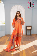 Three Piece Stitched Embroidered Suit -  Summers 2024
