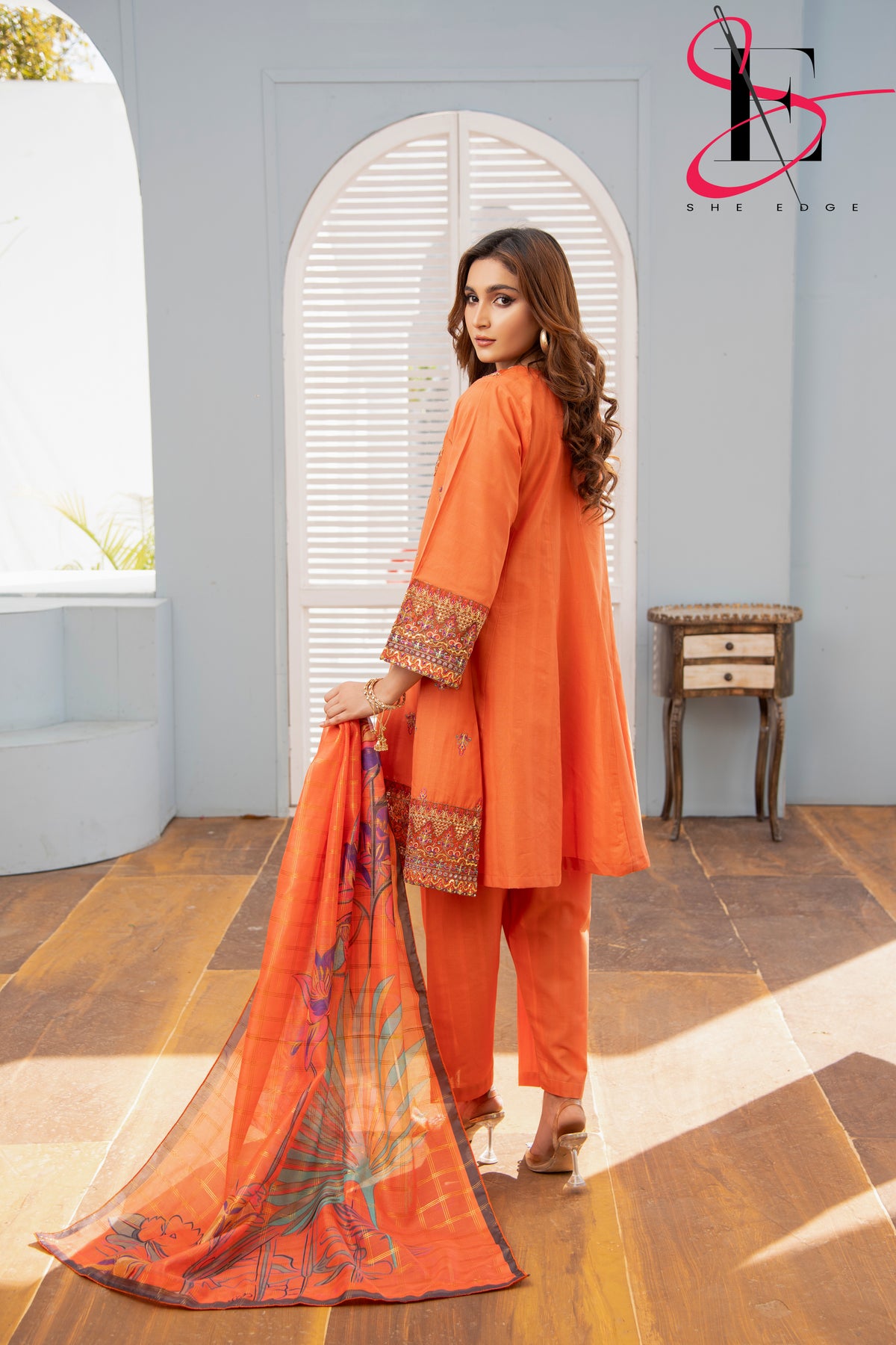 Three Piece Stitched Embroidered Suit -  Summers 2024