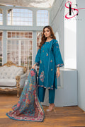 Three Piece Stitched Embroidered Suit -  Summers 2024