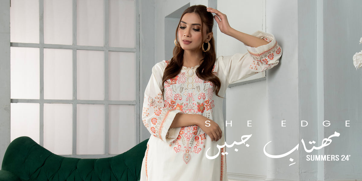 Two Piece Stitched Embroidered Suit -  Summers 2024