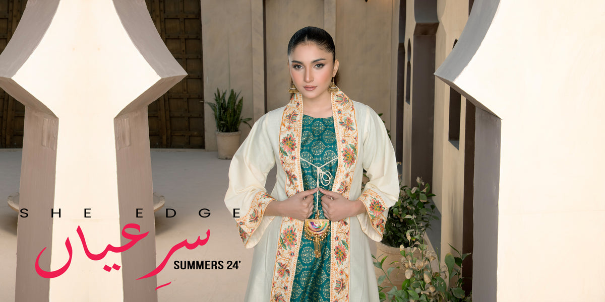 Two Piece Stitched Embroidered Suit -  Summers 2024