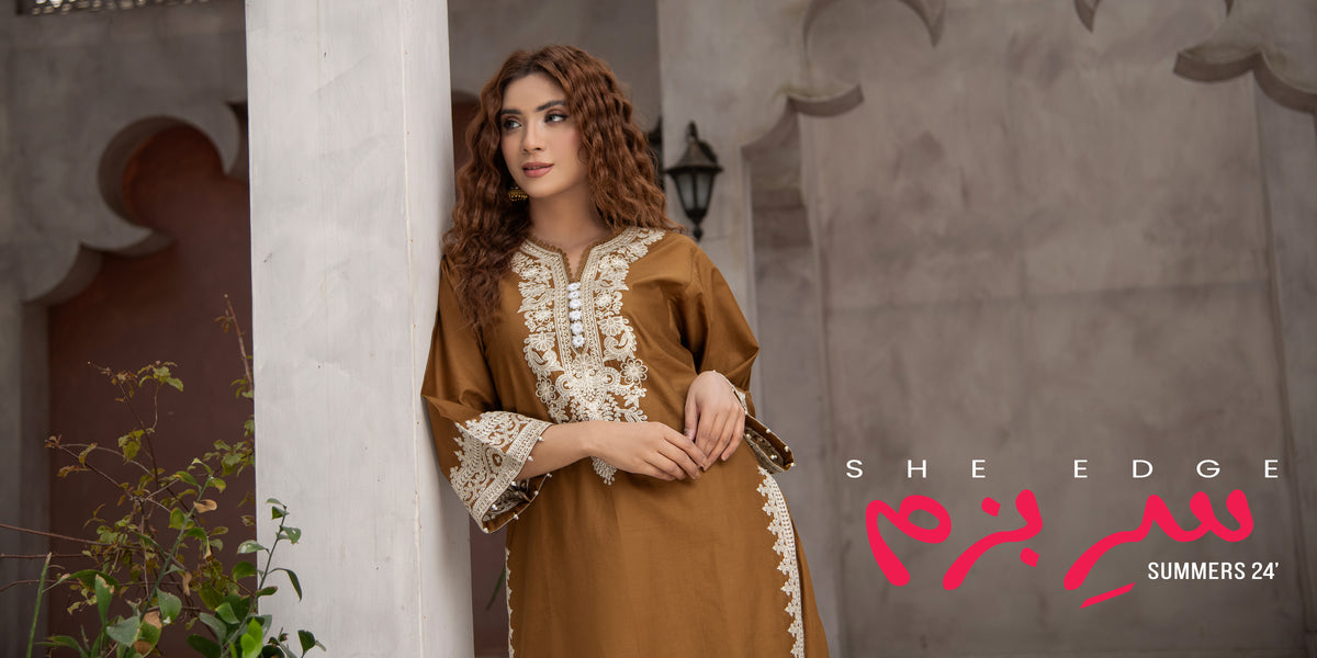 Two Piece Stitched Embroidered Suit -  Summers 2024