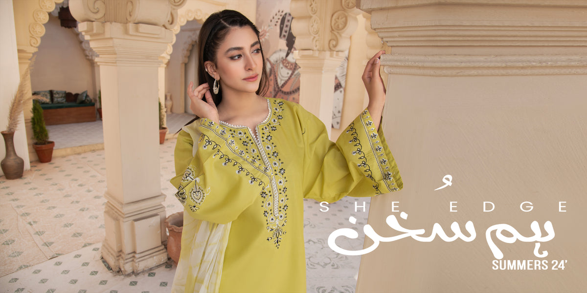 Three Piece Stitched Embroidered Suit -  Summers 2024