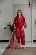 Three Piece Stitched Embroidered Suit -  Summers 2024