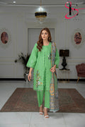 Three Piece Stitched Embroidered Suit -  Summers 2024