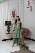 Three Piece Stitched Embroidered Suit -  Summers 2024