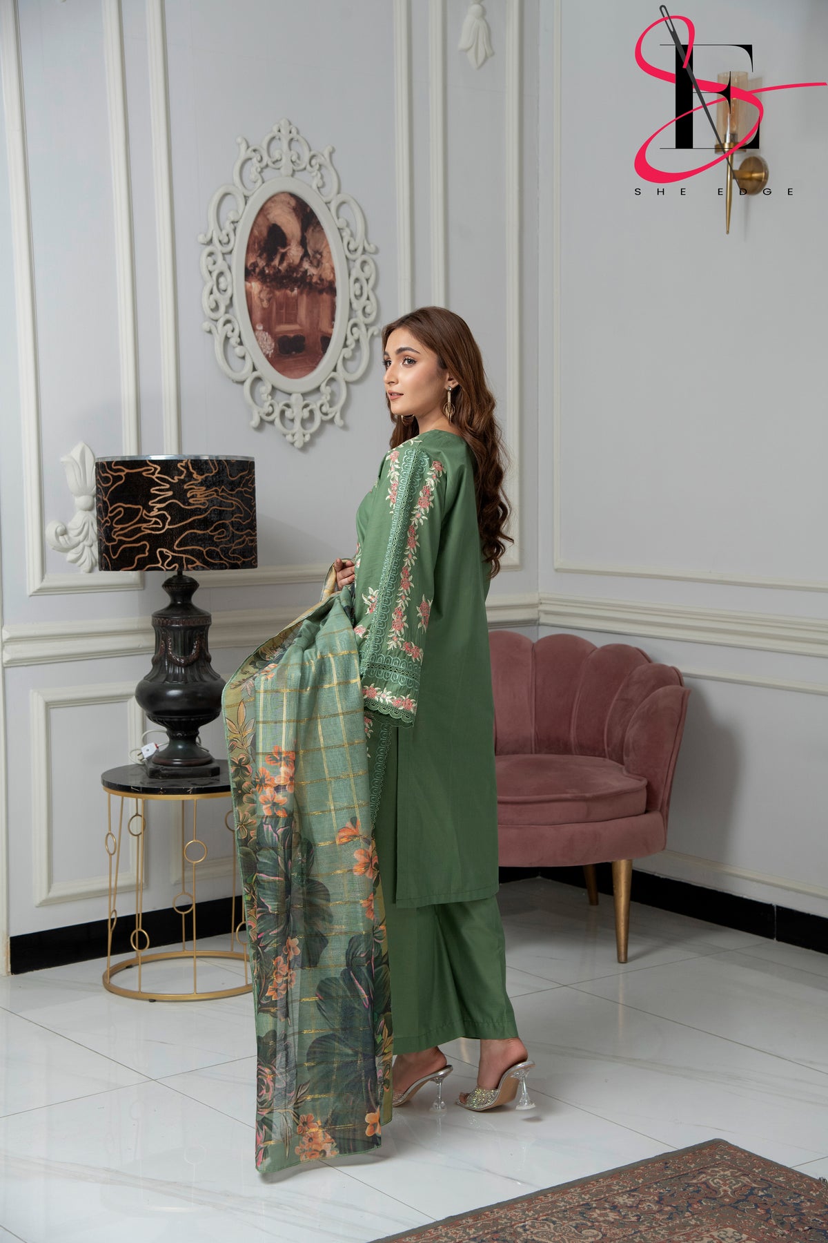 Three Piece Stitched Embroidered Suit -  Summers 2024