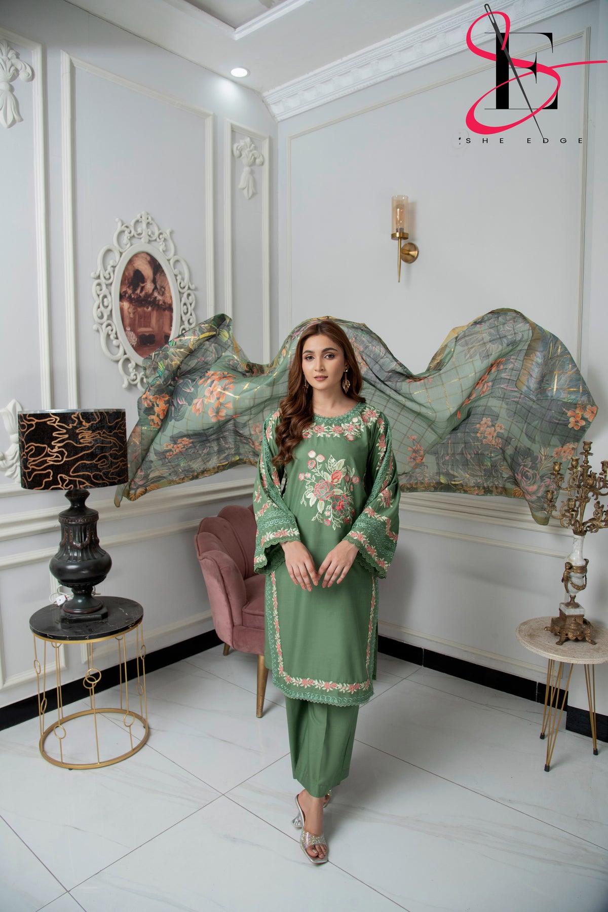 Three Piece Stitched Embroidered Suit -  Summers 2024