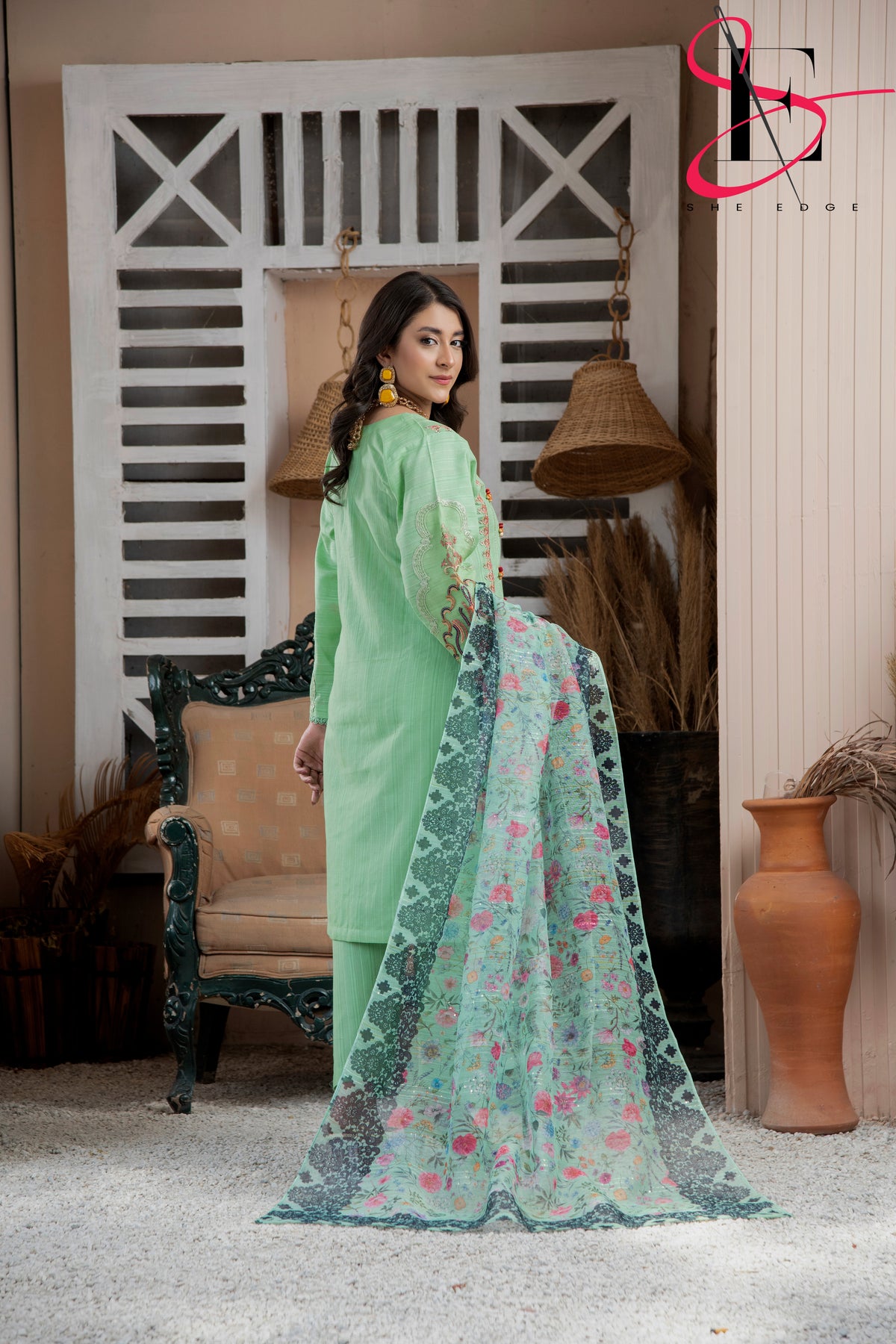 Three Piece Stitched Embroidered Suit -  Summers 2024