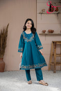 TWO PC EMBROIDERED SUIT - TEENY WEENY KIDS STITCHED EASTERN WEAR