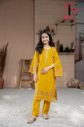 TWO PC EMBROIDERED SUIT - TEENY WEENY KIDS STITCHED EASTERN WEAR