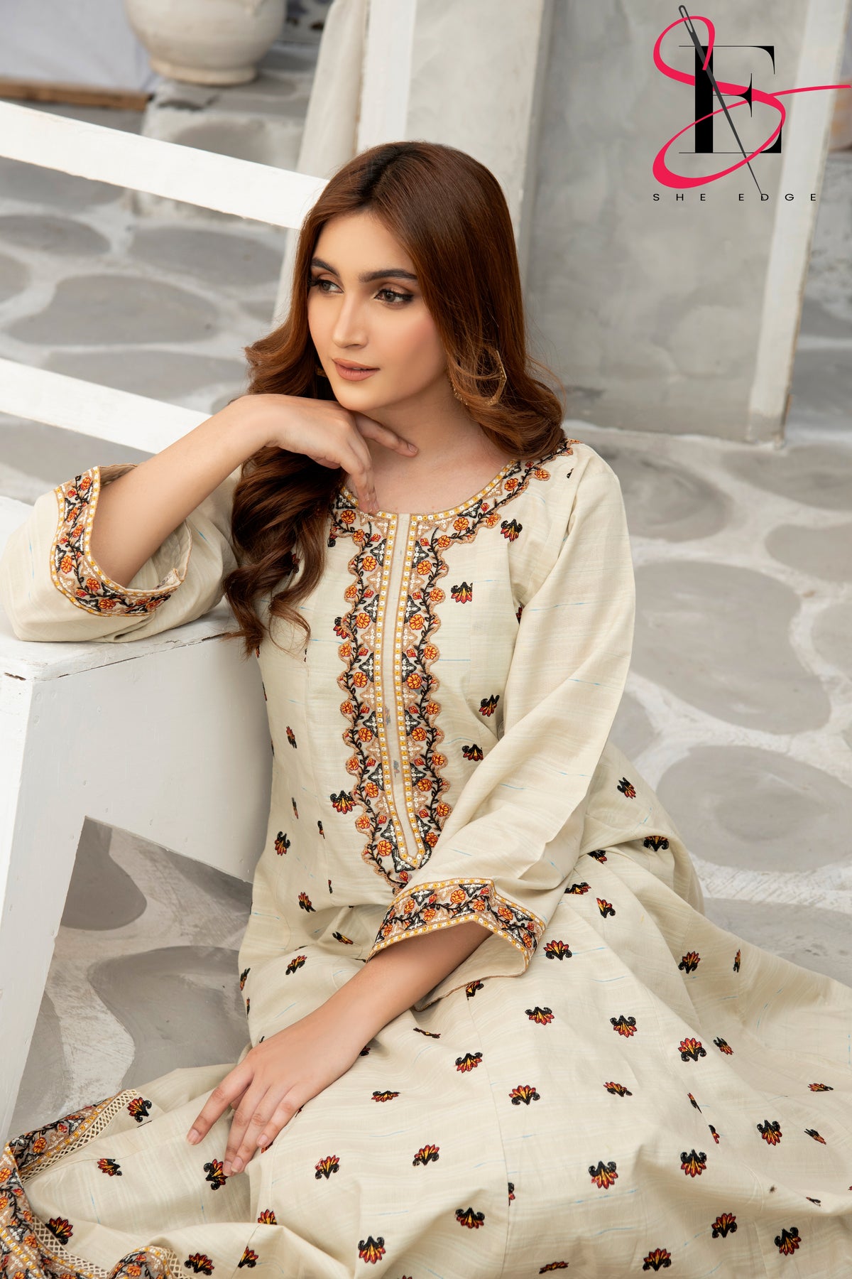 Two Piece Stitched Embroidered Suit -  Summers 2024