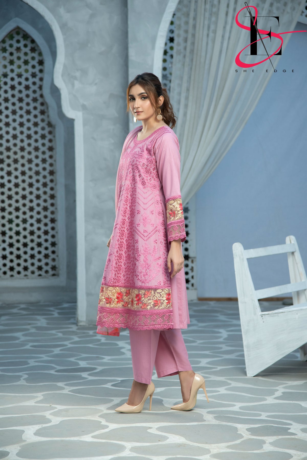 Three Piece Stitched Embroidered Suit -  Summers 2024