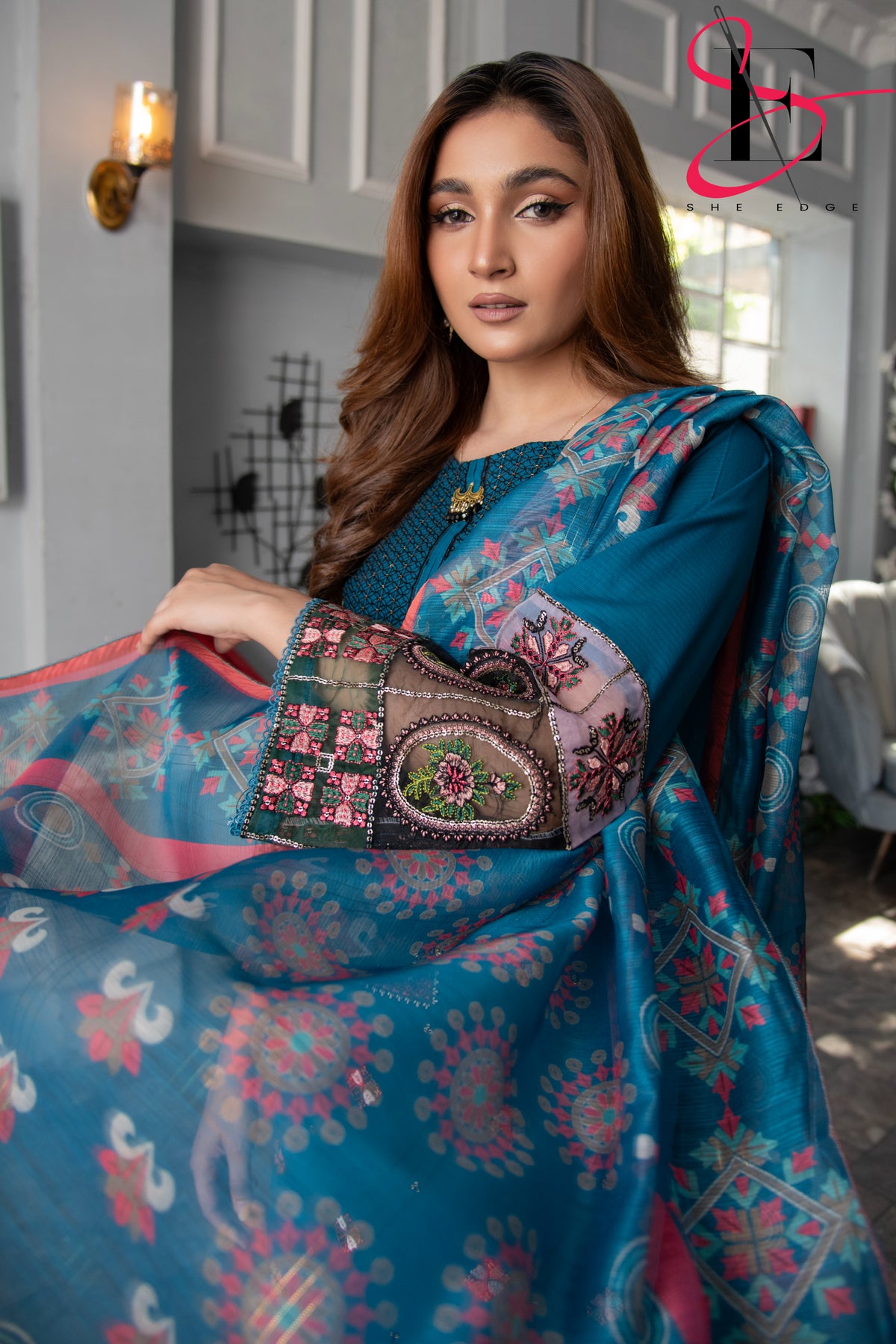 Three Piece Stitched Embroidered Suit -  Summers 2024