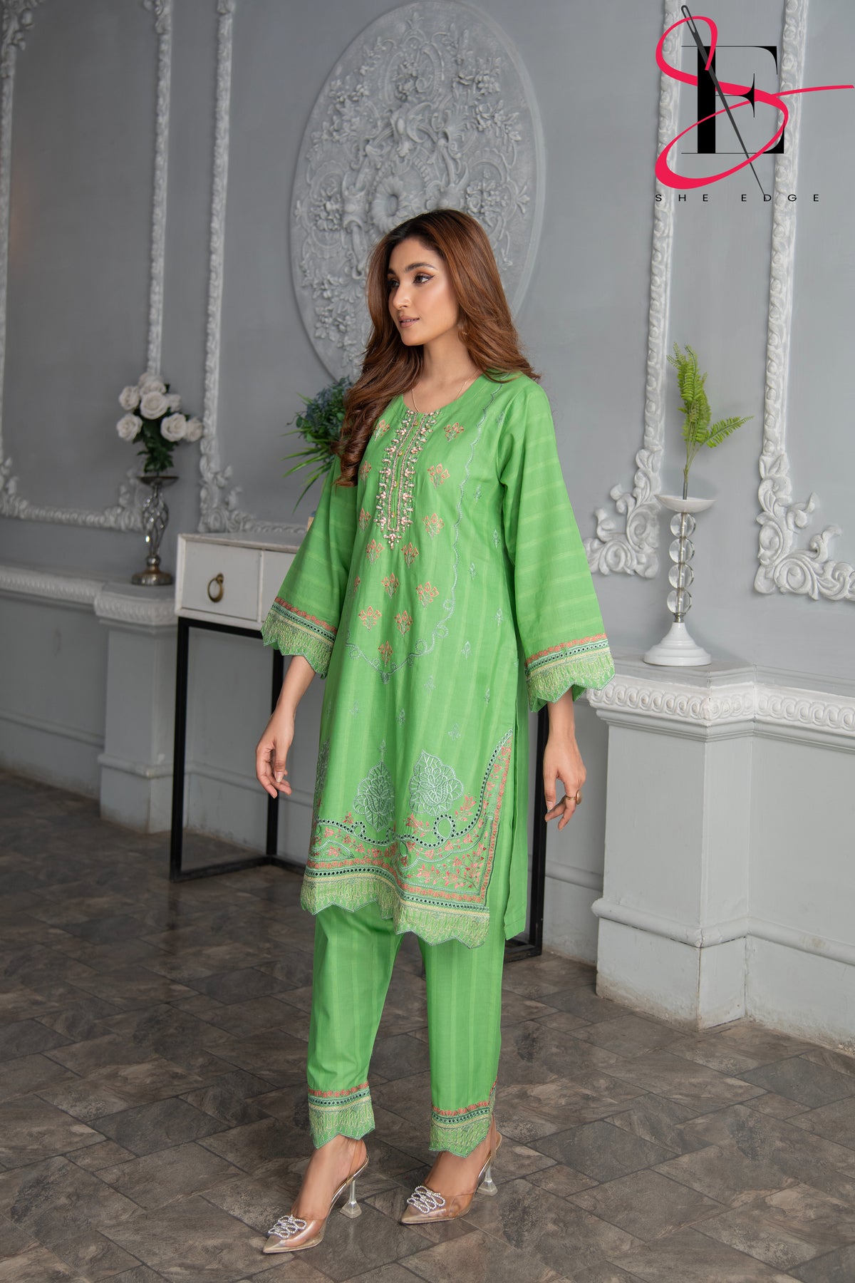 Two Piece Stitched Embroidered Suit -  Summers 2024