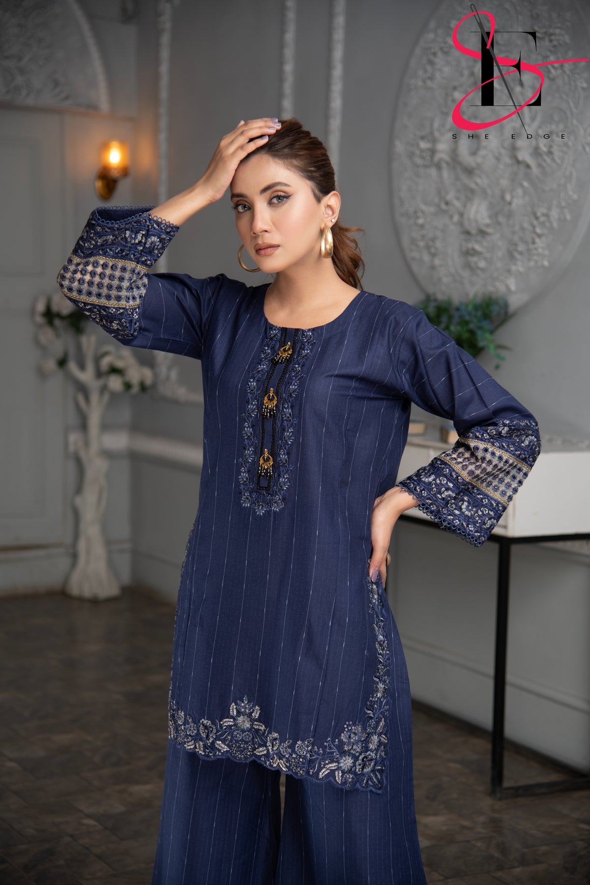 Two Piece Stitched Embroidered Suit -  Summers 2024