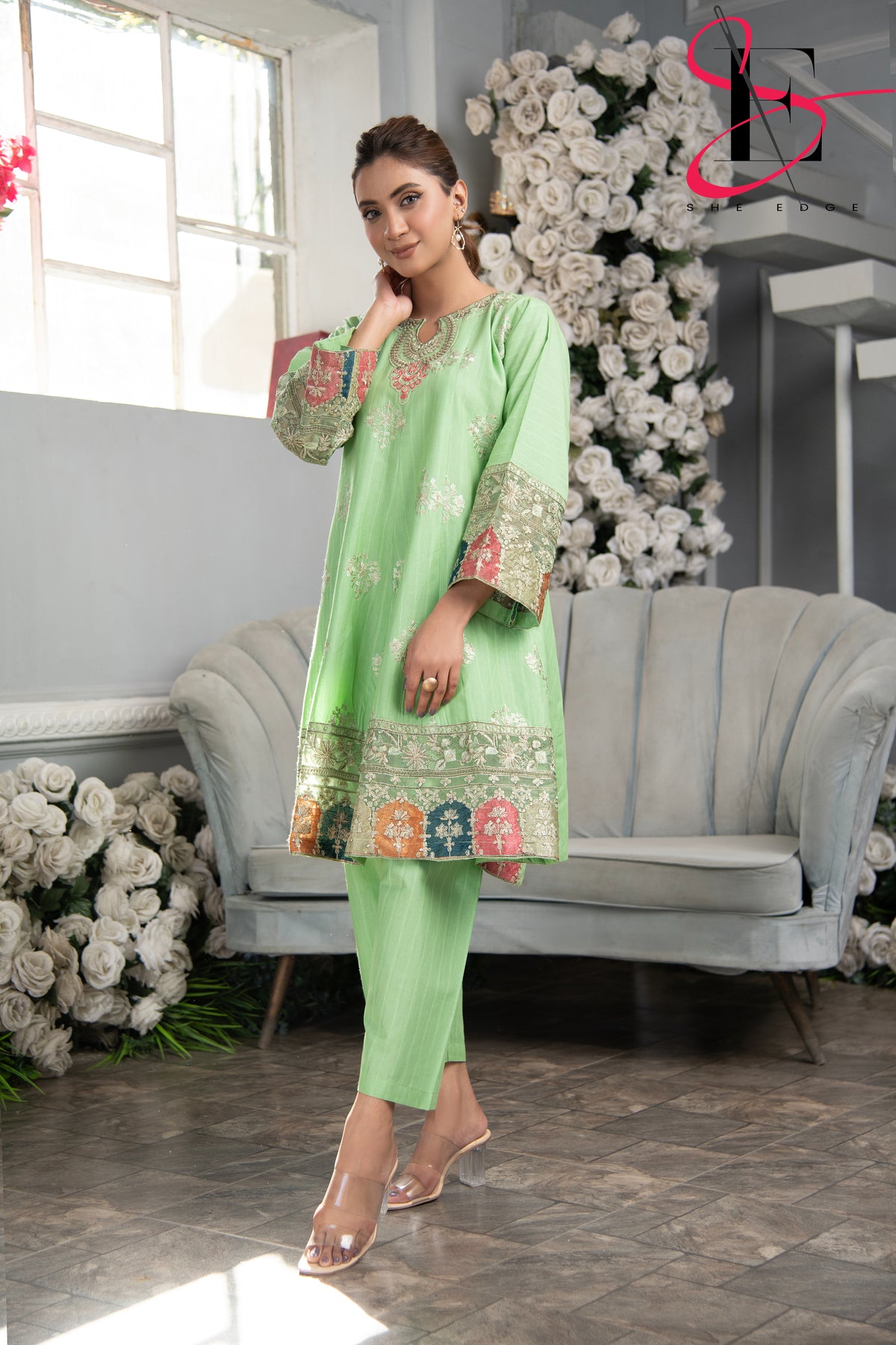 Two Piece Stitched Embroidered Suit -  Summers 2024