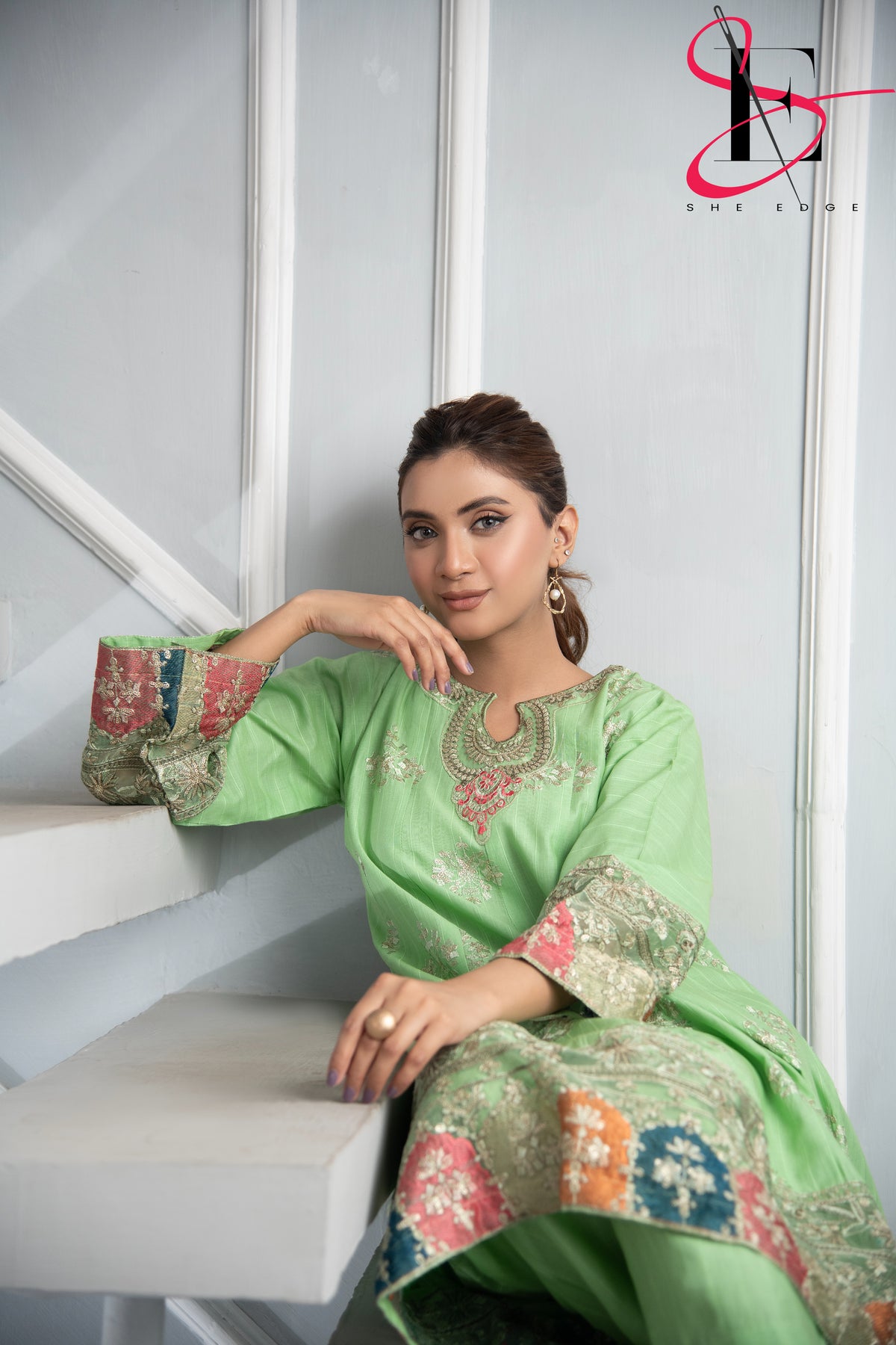 Two Piece Stitched Embroidered Suit -  Summers 2024