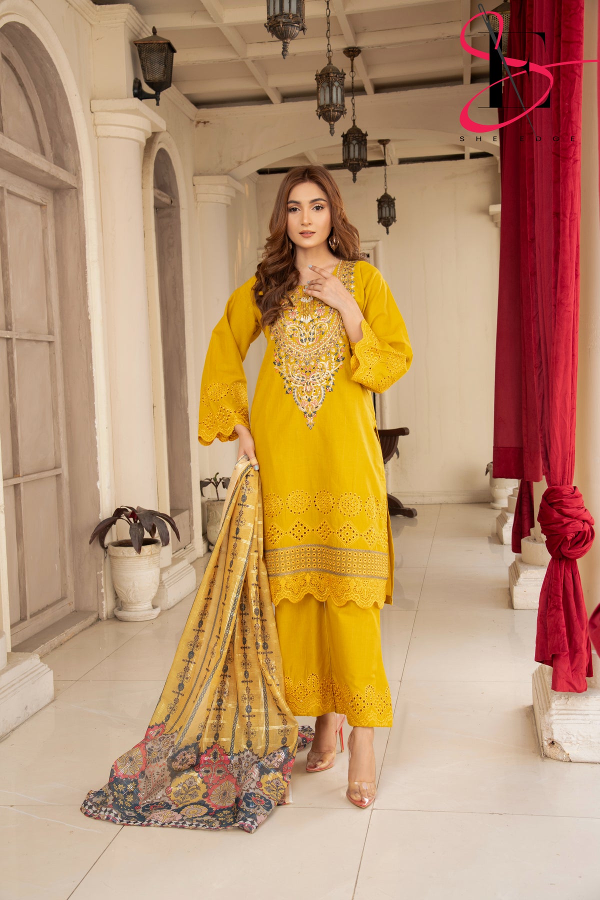 Three Piece Stitched Embroidered Suit -  Summers 2024