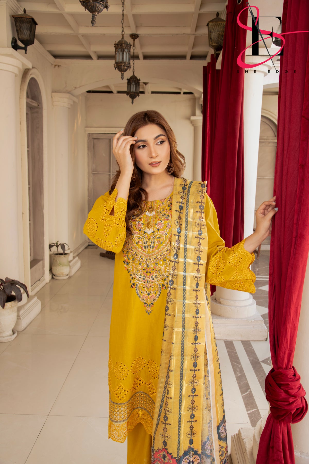 Three Piece Stitched Embroidered Suit -  Summers 2024