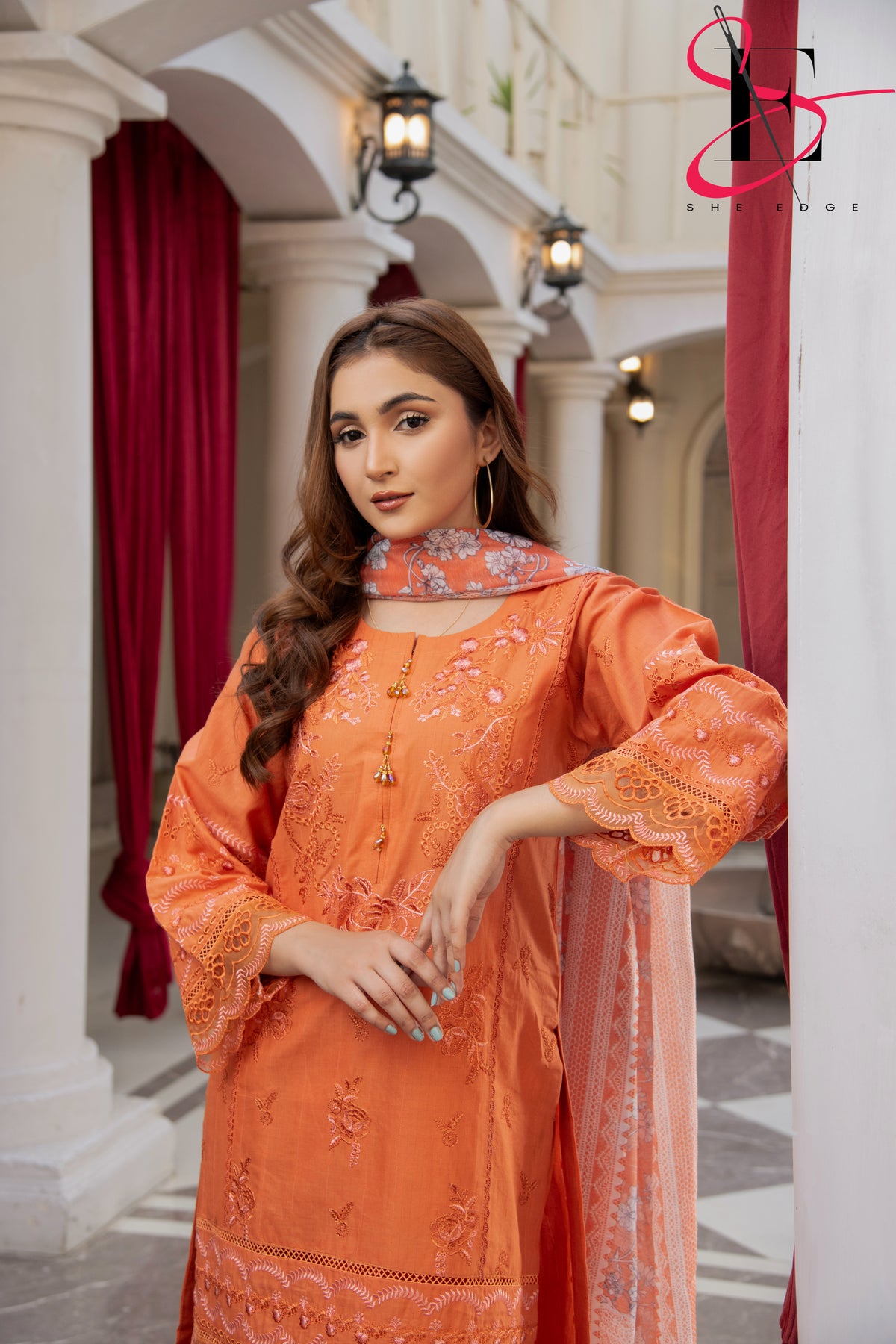 Three Piece Stitched Embroidered Suit -  Summers 2024