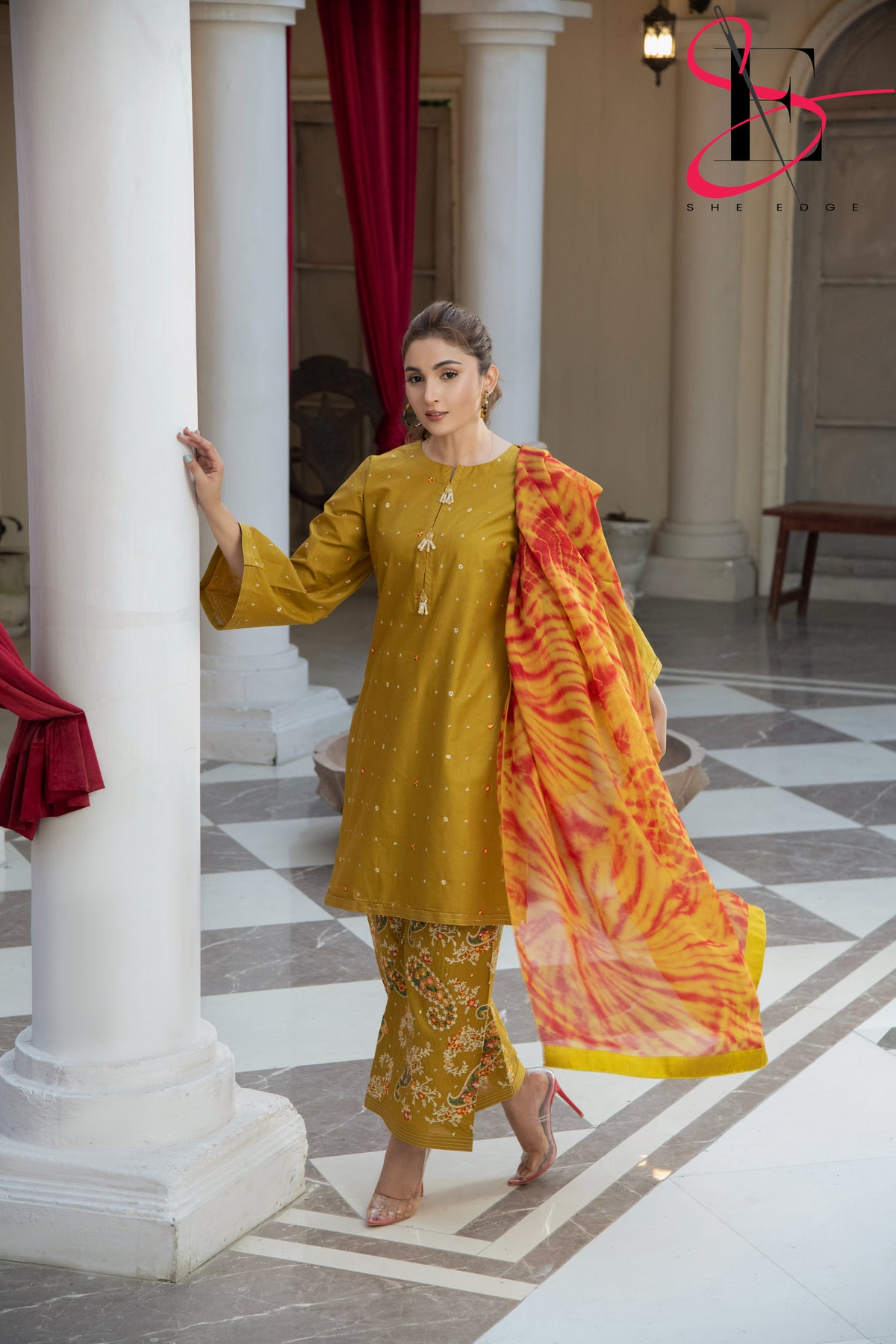 Three Piece Stitched Embroidered Suit -  Summers 2024