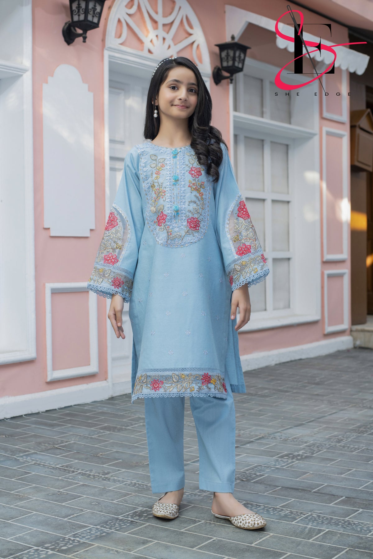 Two Piece Stitched Kids Ethnic Embroidered Suit - Summers 2025