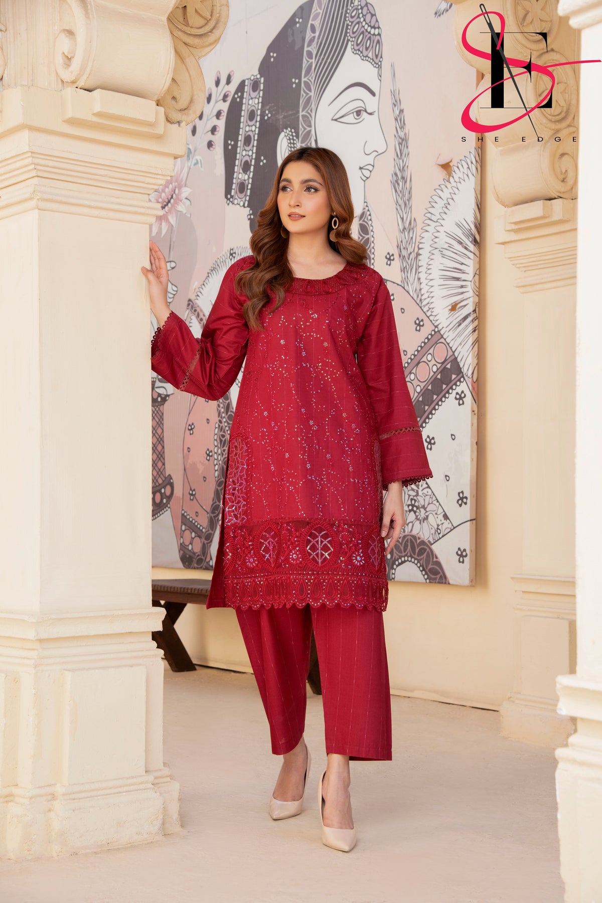 Two Piece Stitched Embroidered Suit -  Summers 2024