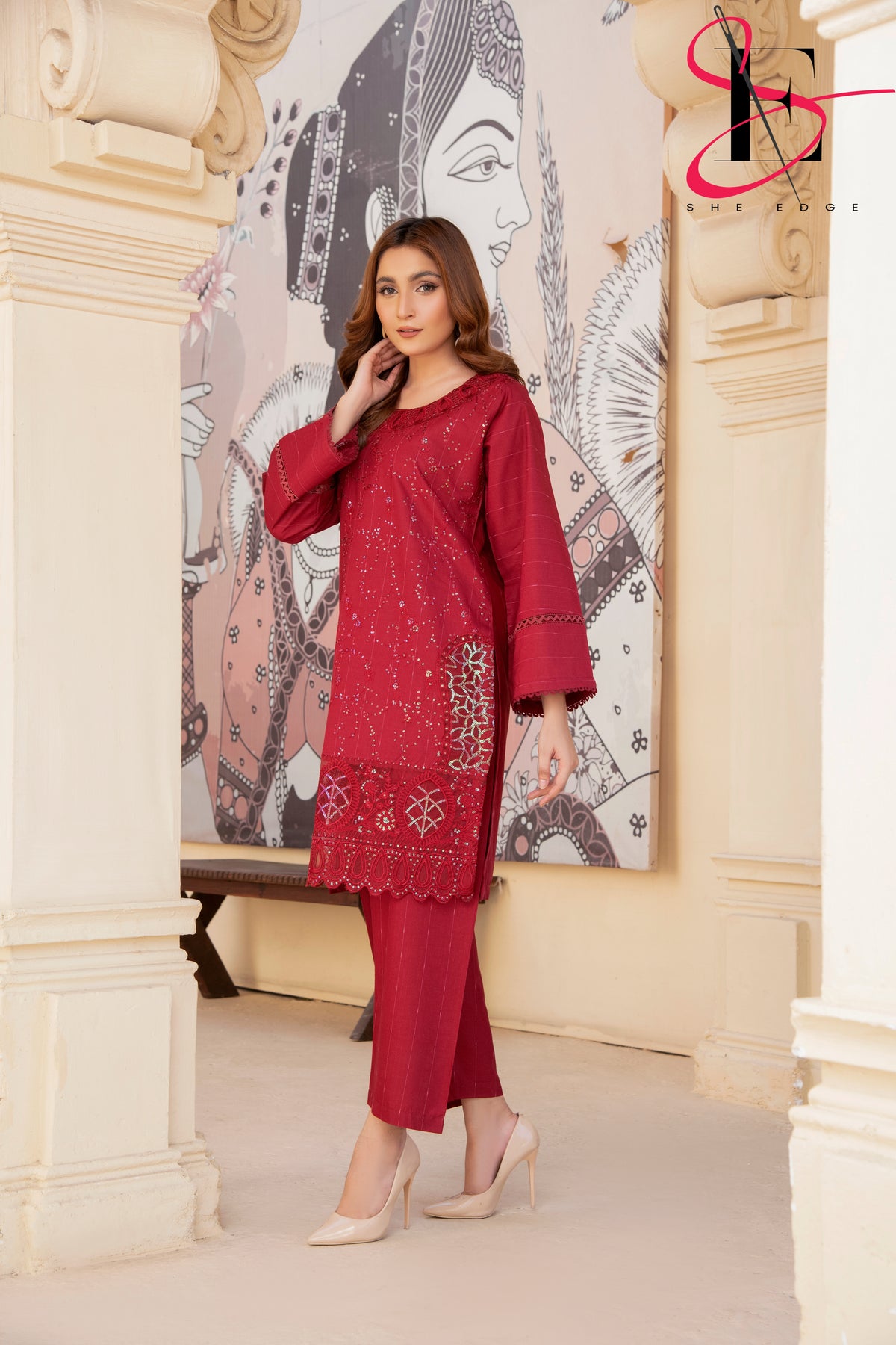 Two Piece Stitched Embroidered Suit -  Summers 2024