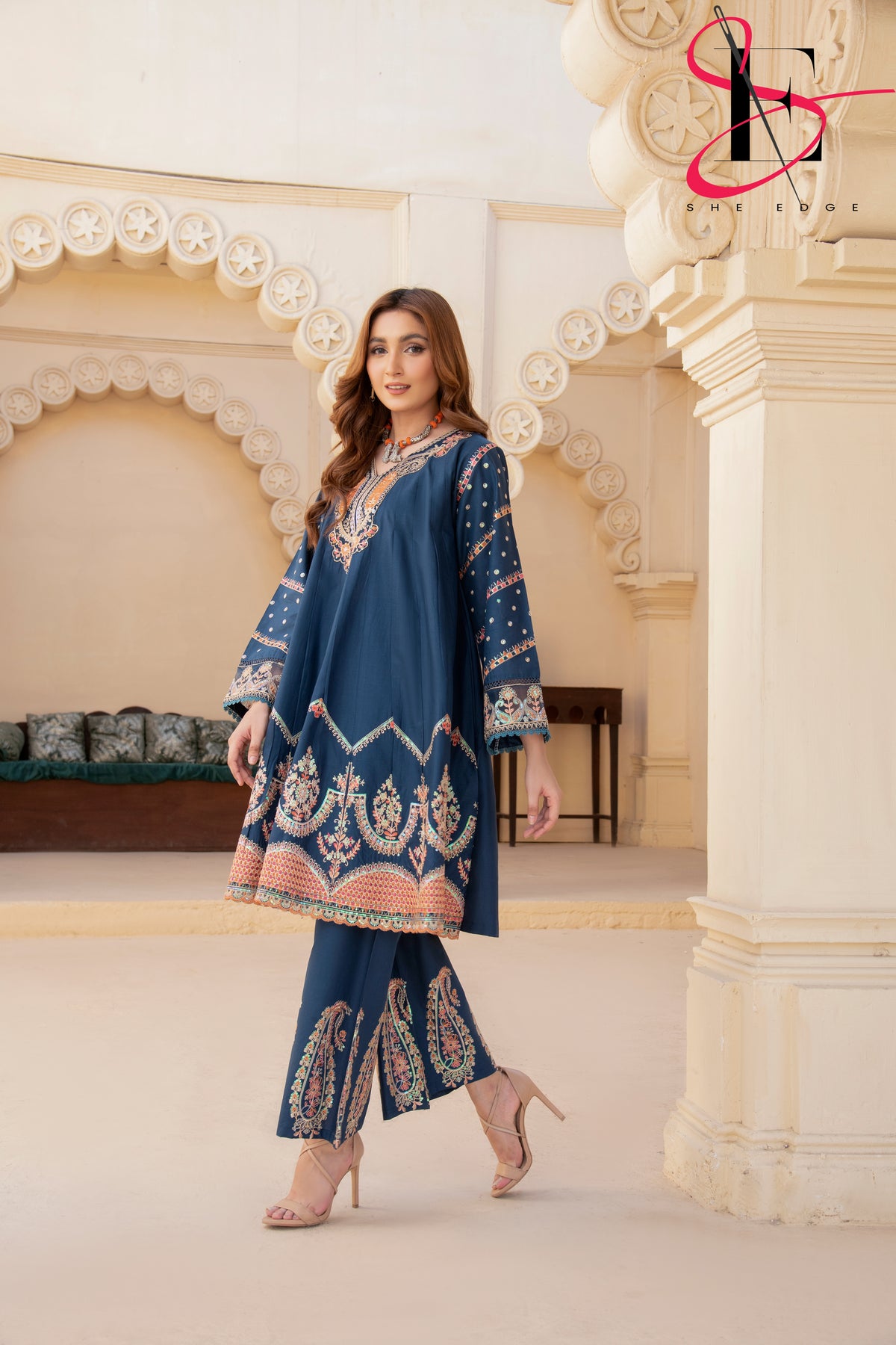 Two Piece Stitched Embroidered Suit -  Summers 2024